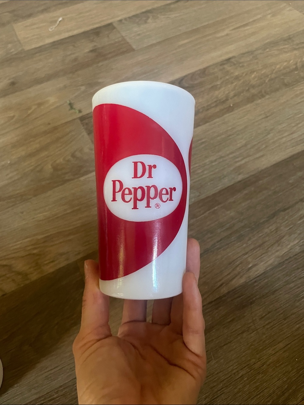 1960’s Dr Pepper milk glass tumbler